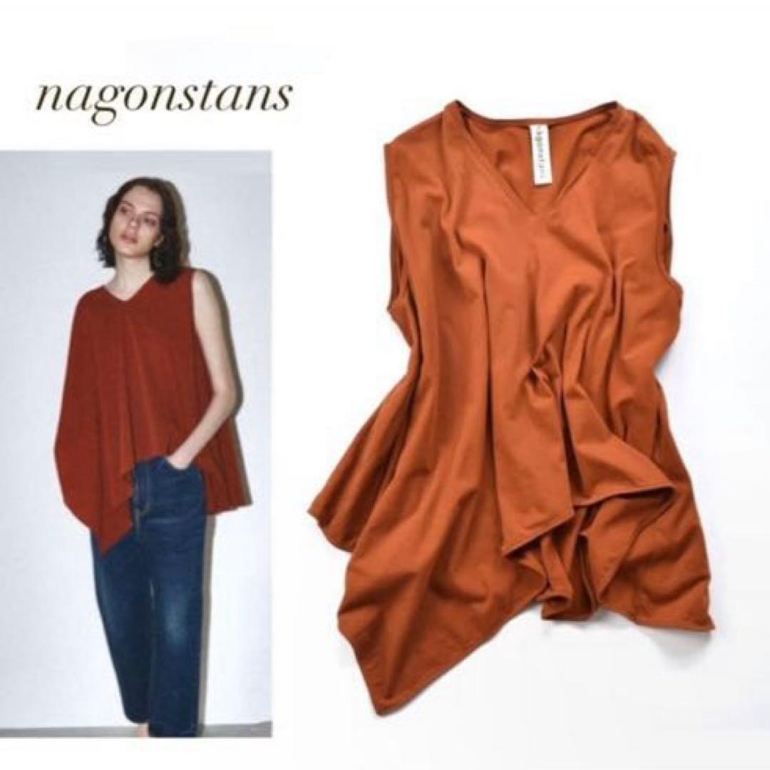 nagonstans アシンメトリー　テラコッタ　プルオーバーカットソー